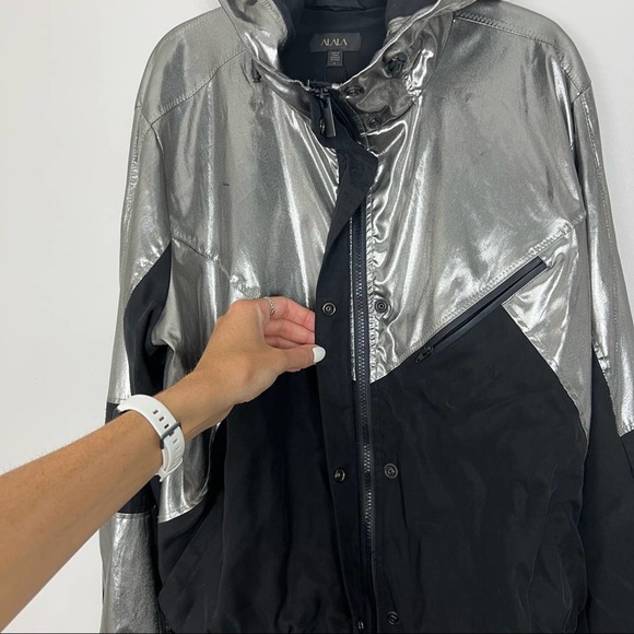 Alala Daze Jacket in Platinum Sz L Revolve Shopbop Lightweight Lined Hooded - Picture 9 of 12